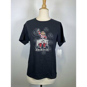 Ohio State University Buckeyes Black Crewneck Tee T-Shirt Brutus Youth L Women S
